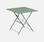 Table jardin bistrot pliable - Emilia carrée vert de gris- Table carrée 70x70cm en acier thermolaqué