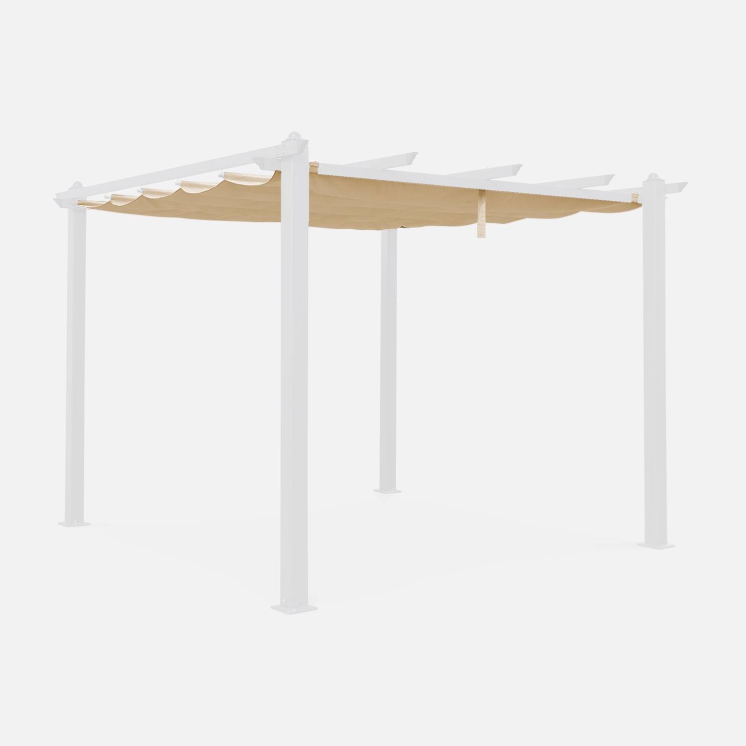 Toile de toit beige pour tonnelle 3x3m Condate - toile de rechange pergola, toile de remplacement | sweeek
