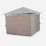 Heavy duty 3x3m gazebo with curtains - Garden tent with curtains - Elusa - Beige-brown Photo3