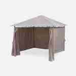 Heavy duty 3x3m gazebo with curtains - Garden tent with curtains - Elusa - Beige-brown Photo2