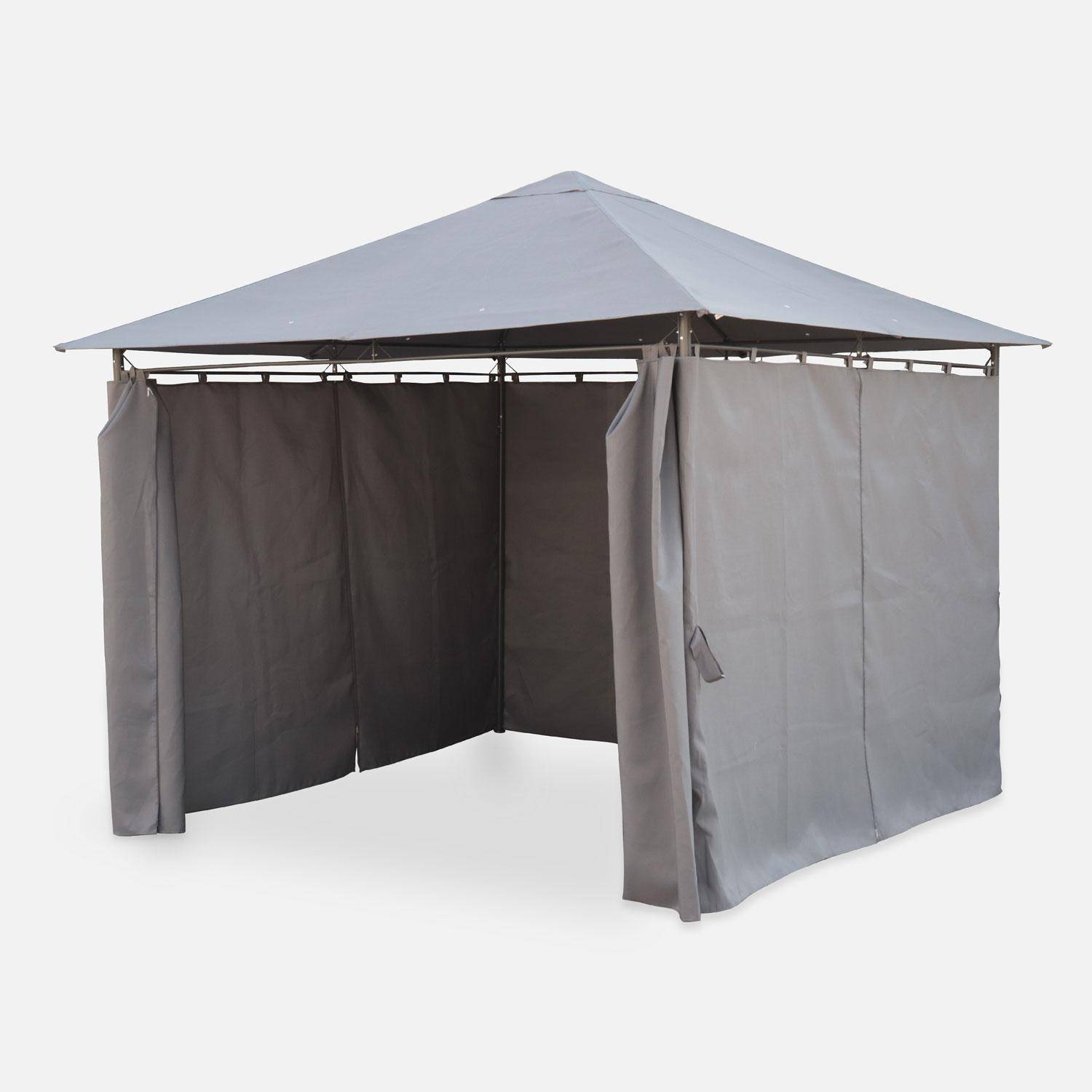 Pergola 3x3m - Elusa - Tela grigia - Pergola con tende, tenda da giardino, gazebo, ricevimenti Photo2