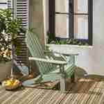 Poltrona de jardim em madeira eucalipto na cor verde água FSC, cadeira de terraço retrô - SALAMANCA Photo2