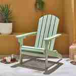 Fauteuil de jardin en bois - Adirondack Salamanca vert de gris- Eucalyptus FSC, chaise de terrasse retro, siège de plage  Photo3