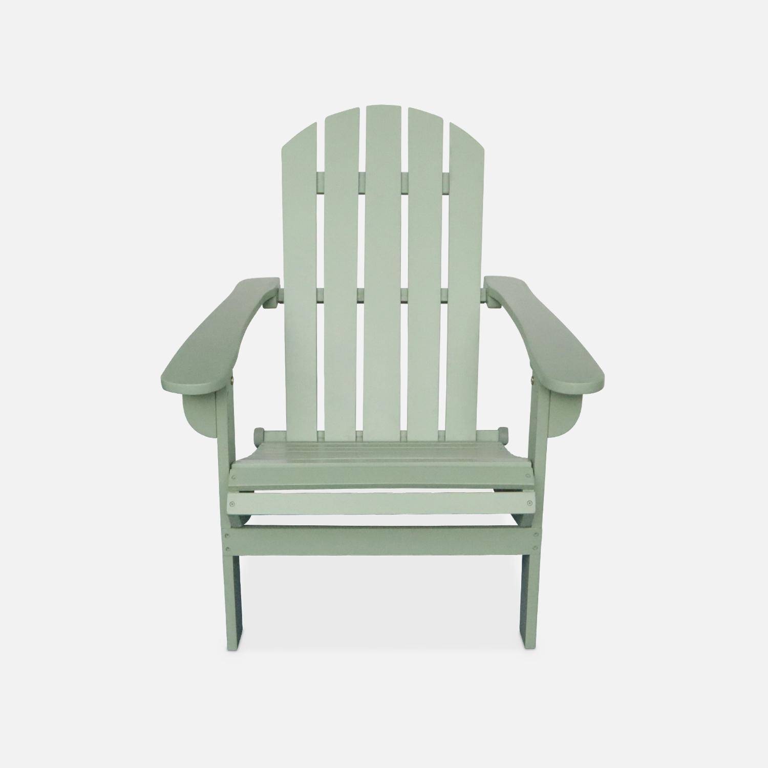 Fauteuil de jardin en bois - Adirondack Salamanca vert de gris- Eucalyptus FSC, chaise de terrasse retro, siège de plage  Photo5