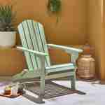 Fauteuil de jardin en bois - Adirondack Salamanca vert de gris- Eucalyptus FSC, chaise de terrasse retro, siège de plage  Photo1