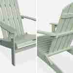 Fauteuil de jardin en bois - Adirondack Salamanca vert de gris- Eucalyptus FSC, chaise de terrasse retro, siège de plage  Photo7