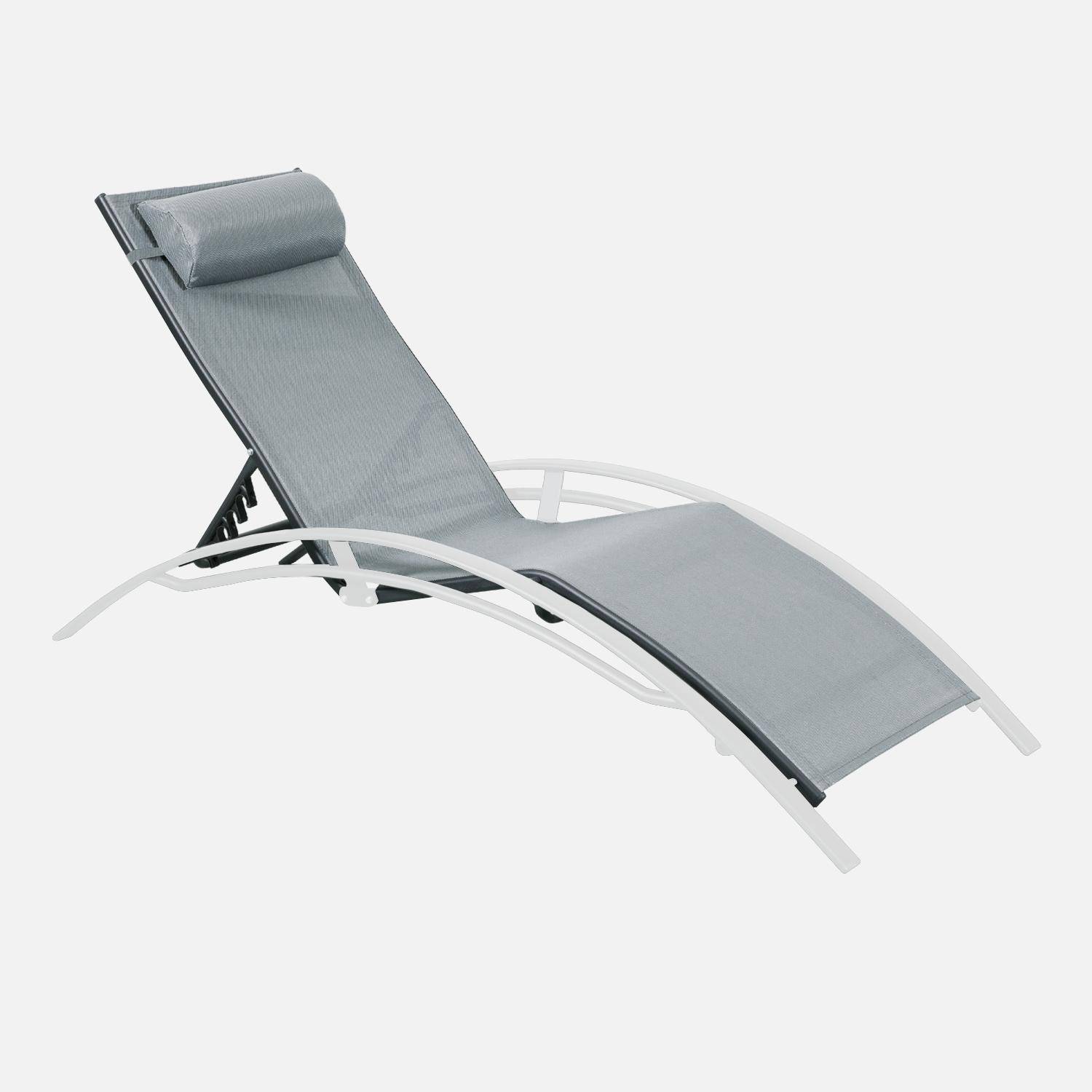 Replacement textilene fabric for Louisa sun loungers - Anthracite frame, Gray textilene,sweeek,Photo1