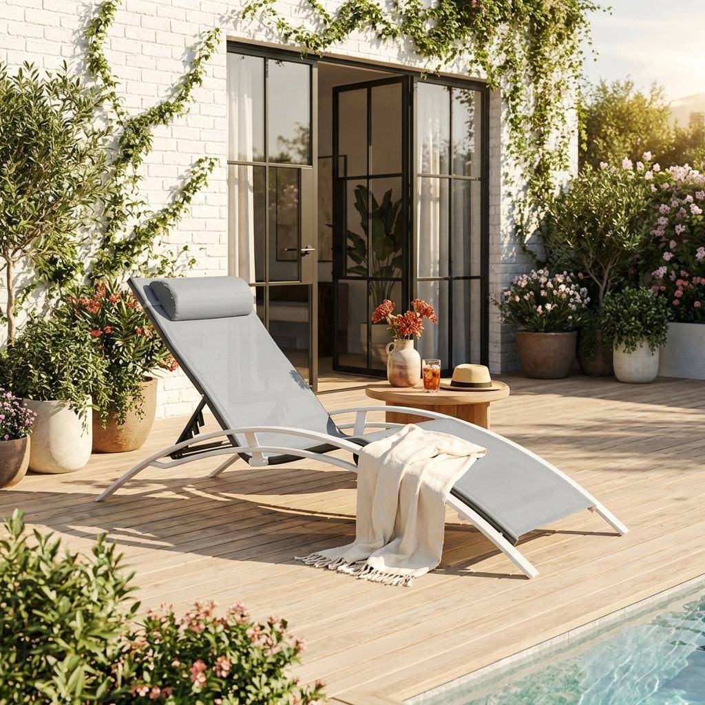 Textileno de recambio para tumbonas, Lona de recambio para Louisa, Antracita, 167x64x82 cm Photo1