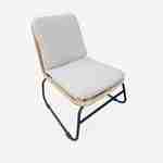 Lage loungeset 2 plaatsen LOMBOK – Set van wee stoelen en een bijzettafel - Wicker rotan effect - Beige  Photo3