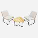 Lage loungeset 2 plaatsen LOMBOK – Set van wee stoelen en een bijzettafel - Wicker rotan effect - Beige  Photo2
