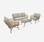 Salon de jardin bas 5 places UBUD – Ensemble canapé 3 places et 2 fauteuils avec 1 table, résine tressée effet rotin | sweeek