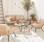 Set di mobili da giardino bassi a 4 posti KUTA - resina intrecciata effetto rattan, cuscini beige | sweeek