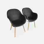 Set mit 2 CELEBES Skandinavischen Sesseln, Akazie und Kunststoff, Anthrazit, Innen/Außen Photo3