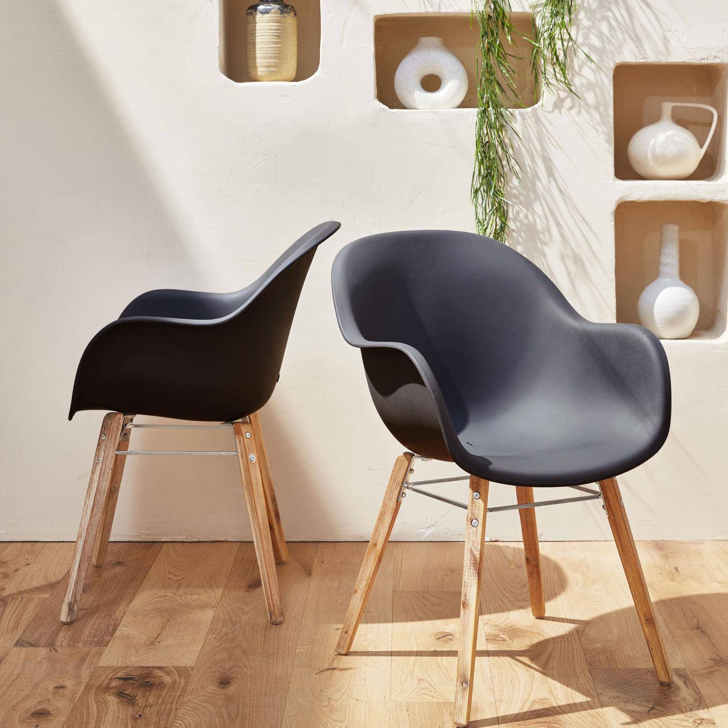 Set van twee stoelen CELEBES, Scandinavische stijl, acacia en geïnjecteerde hars, interieur/exterieur  Photo1
