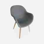Lot de 4 fauteuils scandinaves CELEBES, acacia et résine injectée, gris, Intérieur/extérieur Photo2
