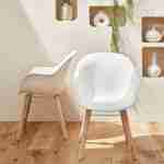 Lot de 2 fauteuils scandinaves CELEBES, acacia et résine injectée, blanc, Intérieur/extérieur Photo1