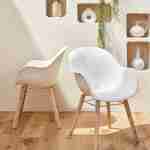 Lot de 2 fauteuils scandinaves CELEBES, acacia et résine injectée, blanc, Intérieur/extérieur Photo2