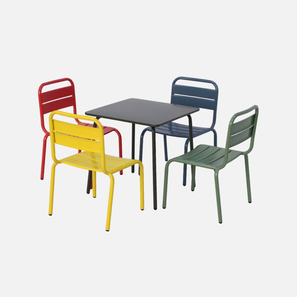 Ensemble table et chaises enfant Multicolore, 4 places