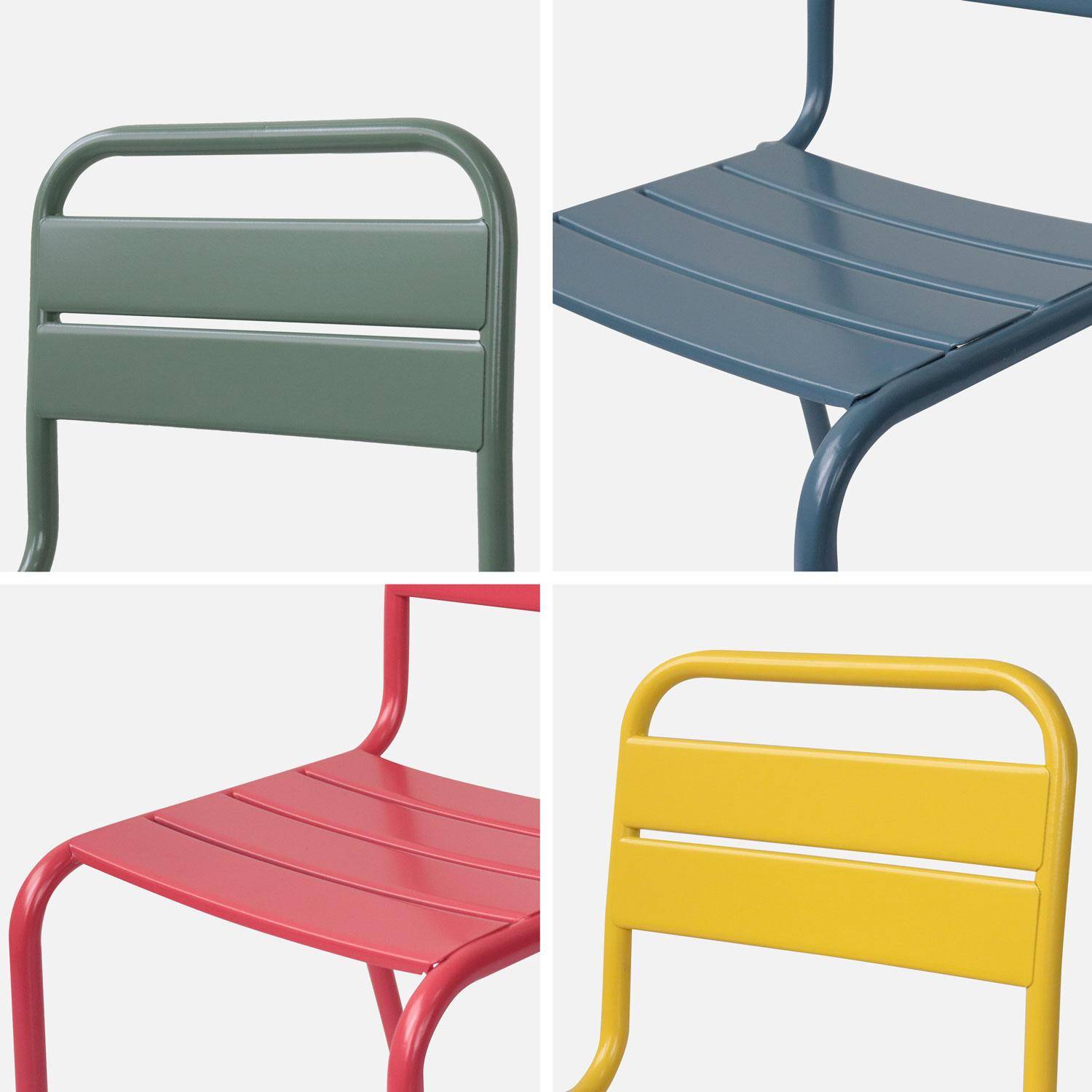 Salon de jardin enfant, table et chaises métal enfant - Anna - Multicolore, 4 places, table et chaises, 48x48cm,sweeek,Photo7