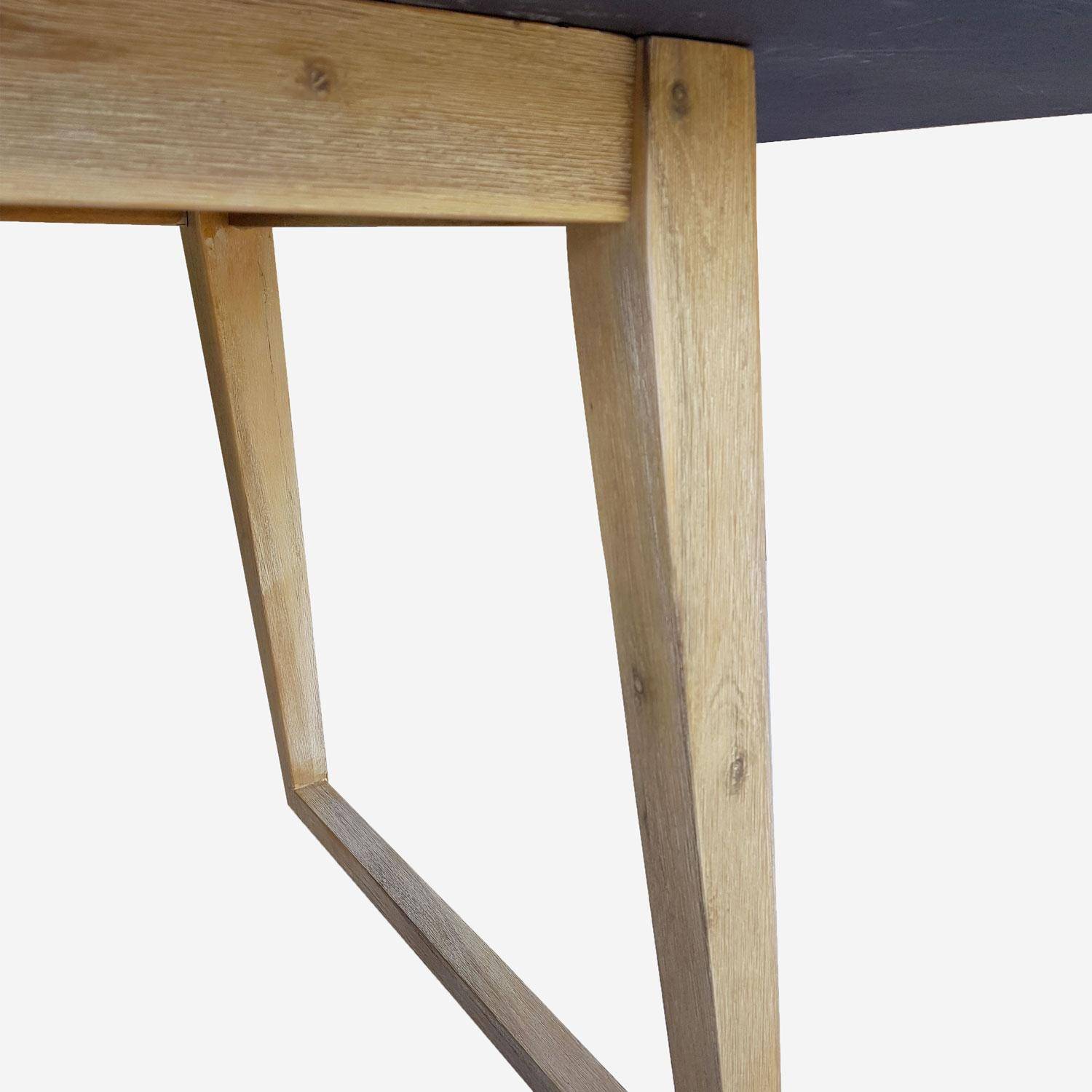 Table de jardin en fibre de ciment 200 cm BORNEO et 6 fauteuils scandinaves CELEBES gris Photo4