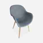 Table de jardin en fibre de ciment 200 cm BORNEO et 6 fauteuils scandinaves CELEBES gris Photo5