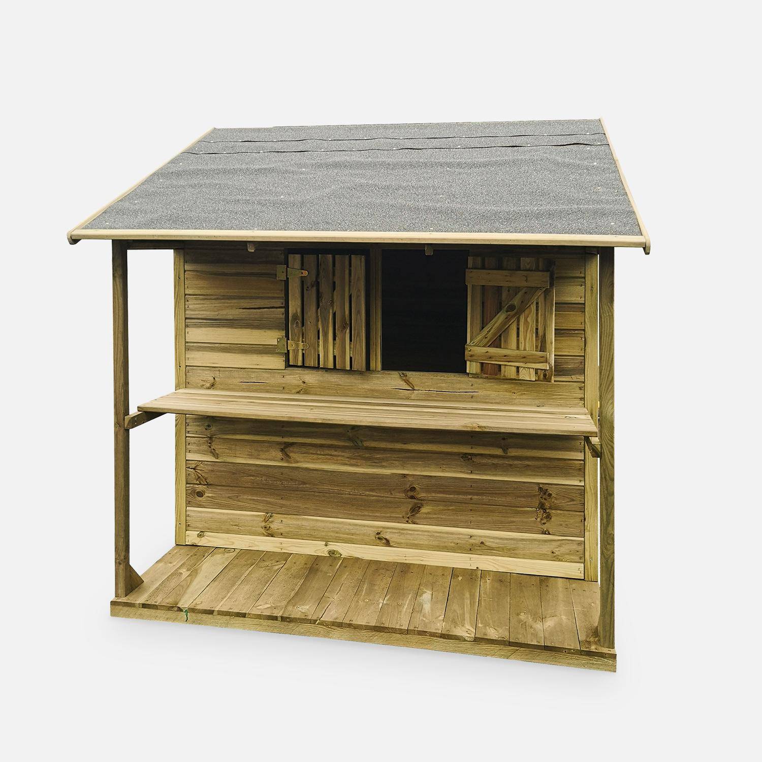 Maisonnette avec étalage en bois FSC de 2,6m², Hortensia - cabane pour enfants en pin autoclave Photo3