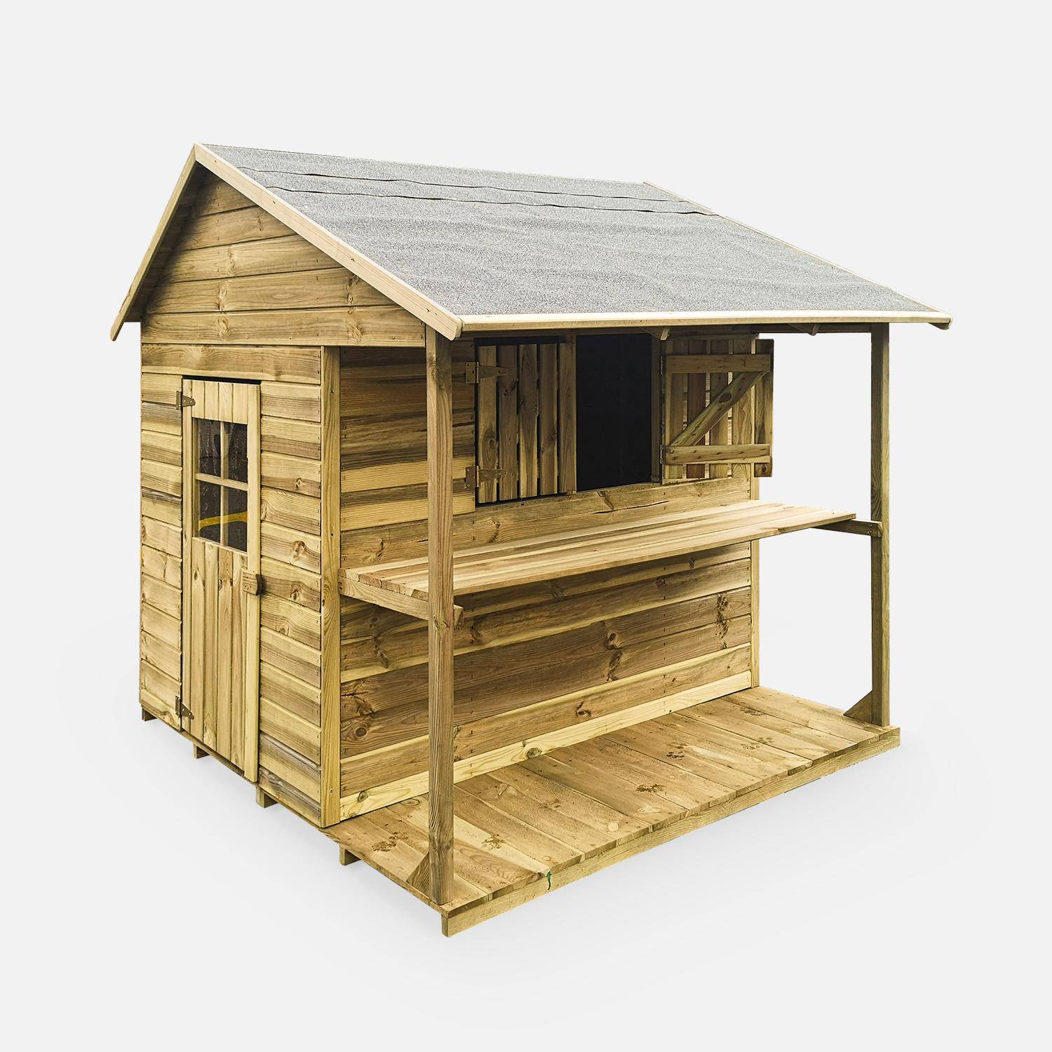 Maisonnette avec étalage en bois FSC de 2,6m², Hortensia - cabane pour enfants en pin autoclave Photo5