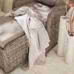 Fouta – 190x100cm – Taupe, serviette Tunisienne, 100% coton, rectangulaire Photo1