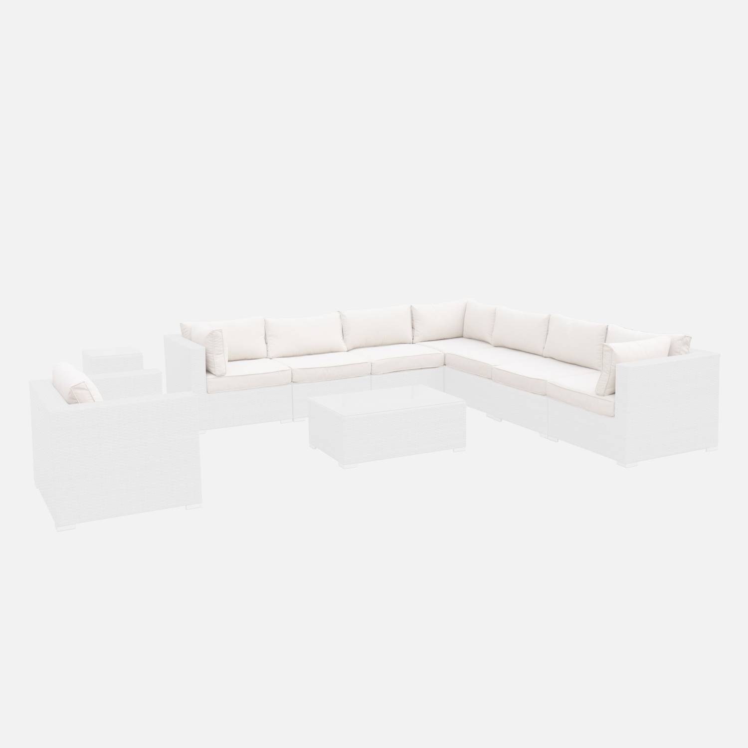 Complete set kussenhoezen voor Venezia loungeset, polyester - ecru | sweeek