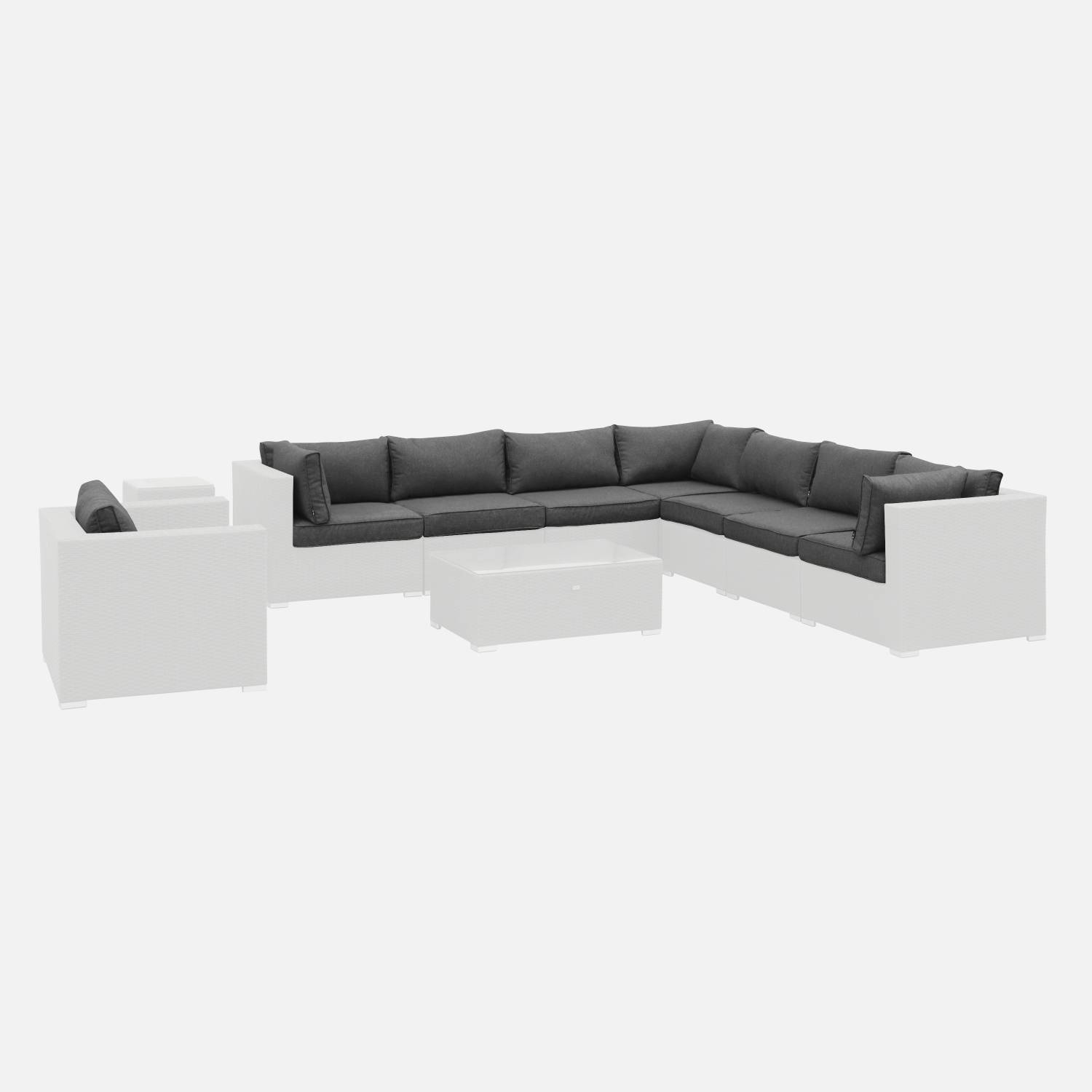 Conjunto de capas de almofada cinzentas para mobiliário de jardim Venezia - conjunto completo | sweeek