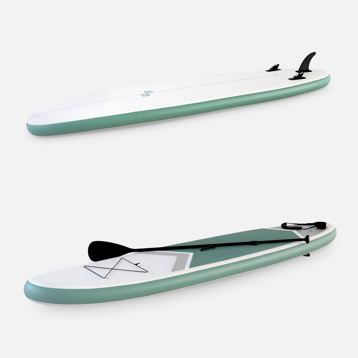 COSTWAY SUP Gonfiabile Adulti 320 cm, Stand Up Paddle Gonfiabile con Pagaia  Regolabile, 9 Anelli, Pompa, Leash, Sedile, Triple Pinne, Pagaia e Borsa