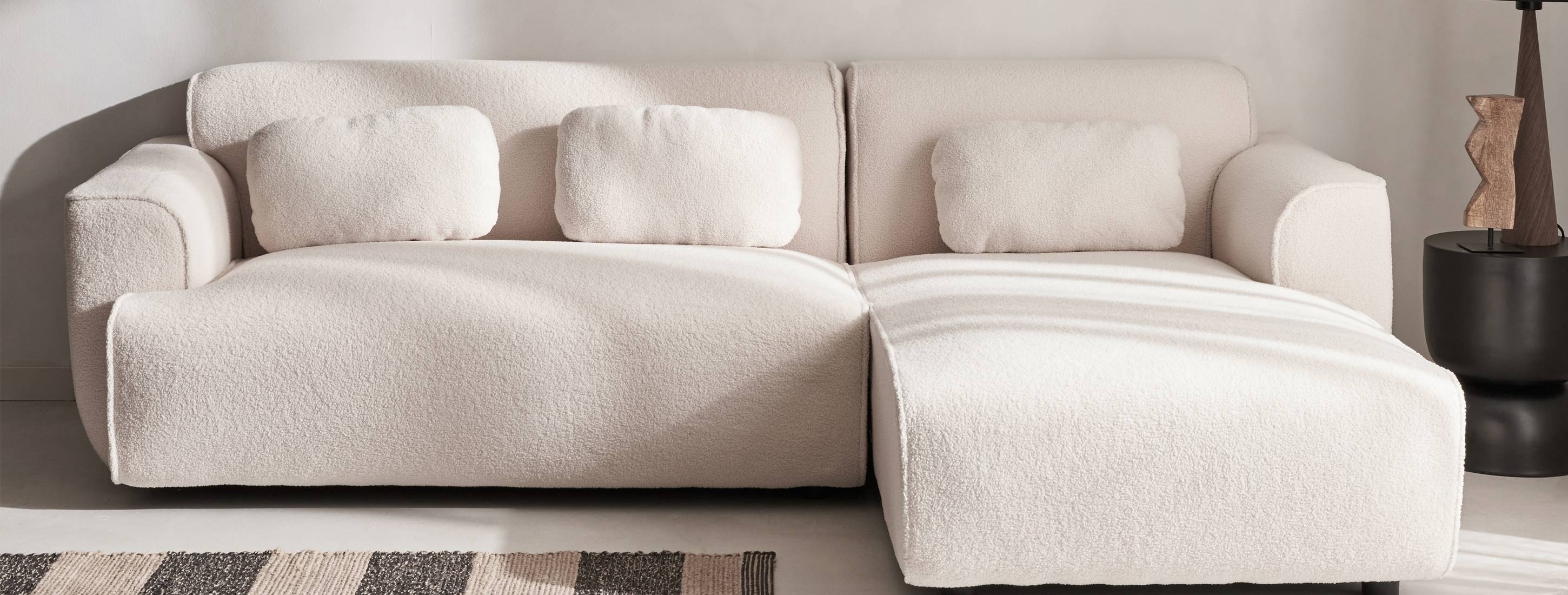 Boucle corner sofa