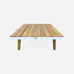 Conjunto de mobiliário de jardim em madeira de 5 lugares - Buenos Aires - Moldura branca/Almofadas cinzentas - Sofá de canto em acácia, mesas de apoio e mesa de centro, moldura em alumínio Photo3
