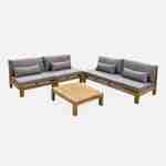 Set di mobili da giardino XXL in legno spazzolato, effetto sbiancato - BAHIA - cuscini antracite, ultra confortevoli, da 5 a 7 posti a sedere Photo5