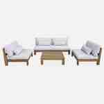  Conjunto de móveis de jardim XXL em madeira escovada, efeito branqueado - BAHIA - almofadas bege, ultra confortáveis, 5 a 7 lugares garden-lounge-xxl-wood-brush-white-bahia-cushions-beige Photo5