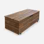 Garden storage box in wood - Saragosse - 110L, cushion storage, 107x48.5cm with hydraulic lift opening and casters Photo3