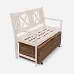Garden storage box in wood - Saragosse - 110L, cushion storage, 107x48.5cm with hydraulic lift opening and casters Photo6