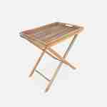 Tavolino da giardino, in legno, dimensioni: 68x44cm - modello: Murcia - Ripiano rimovibile su supporto, tavolo complementare, tavolino basso Photo3