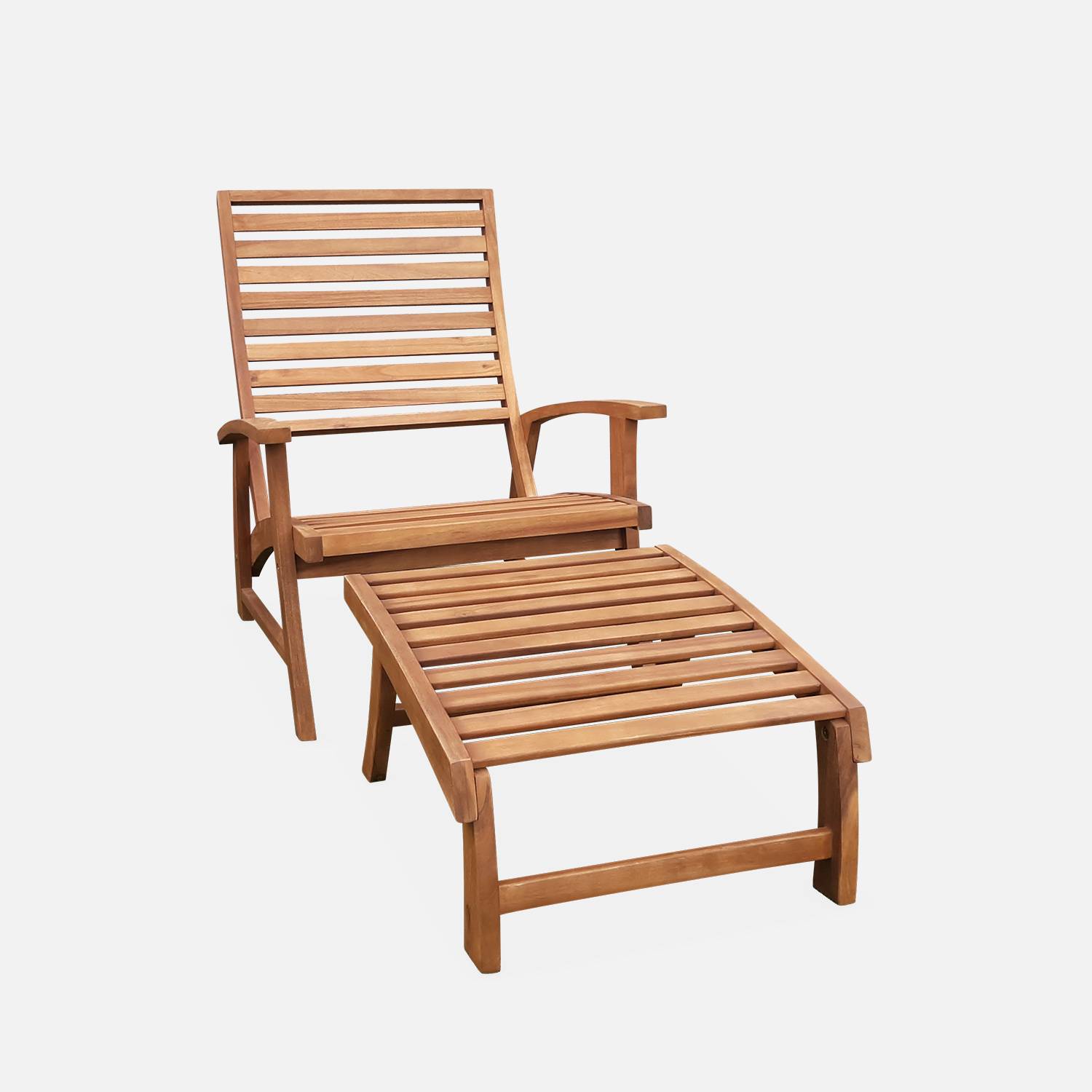 Conjunto de 2 cadeiras reclináveis, Puebla, 2 cadeiras, 2 apoios para os pés. 75x59x71cm,sweeek,Photo4