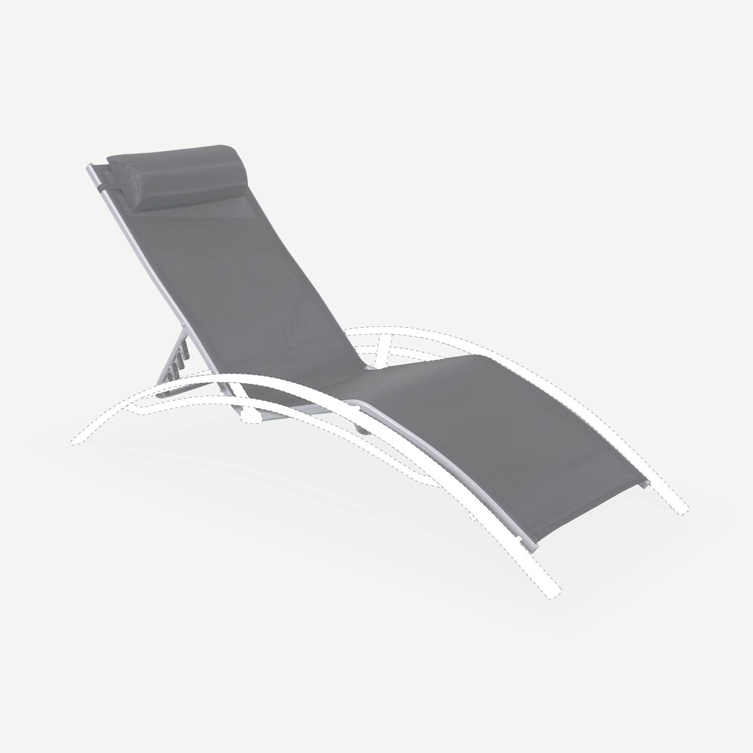 Replacement textilene fabric for Louisa sun loungers, White/Grey | sweeek