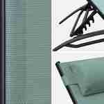 Coppia di lettini prendisole, in alluminio - Louisa, colore: Verde Grigio e Antracite - Sdraio in alluminio e textilene Photo5