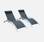 Louisa Ligstoelen van aluminium en textileen, kleur wit/grijs | sweeek