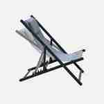Set of 2 sun loungers - adjustable deck chairs with headrests made from aluminium frame - Gaia - Anthracite frame, Grey textilene Photo4