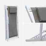 Gaia - Set van 2 ligstoelen van aluminium en textileen, verstelbare rugleuning en hoofdsteun  Photo5
