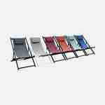 Gaia - Set van 2 ligstoelen van aluminium en textileen, verstelbare rugleuning en hoofdsteun  Photo6