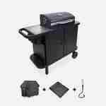 Houtskoolbarbecue - SNGONE 2.0 noir - barbecue met Bluetooth-verbinding, automatische ontsteking, deksel, bakplaat, USB LED-verlichting, gereedschaphouder, warmhoudrooster & asvanger Photo1