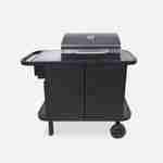 Houtskoolbarbecue - SNGONE 2.0 noir - barbecue met Bluetooth-verbinding, automatische ontsteking, deksel, bakplaat, USB LED-verlichting, gereedschaphouder, warmhoudrooster & asvanger Photo2