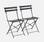 Set of 2 foldable bistro chairs - Emilia anthracite - Thermo-lacquered steel | sweeek