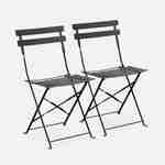 Set of 2 foldable bistro chairs - Emilia anthracite - Thermo-lacquered steel Photo3