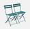 Set of 2 foldable bistro chairs - Emilia blue duck - Thermo-lacquered steel | sweeek